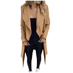 Women Long Sleeve Hairy Open Front Short Cardigan Suit Jacket Solid Long Coat пальто женское winter coat women