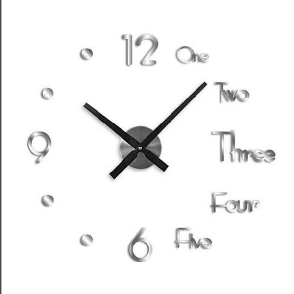 Wall Clock Stickers 3D Modern Watch Kitchen Quartz Needle Acrylic Home Decoration Living Room Silent Antique Round Acrylic Gifts