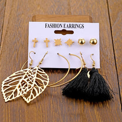 Vintage Pearl Twist Big Circle Earrings Set for Women Fashion Geometric Imitation Pearl Crystal Earrings Jewelry
