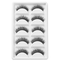 5 Pairs 6D Faux Mink Hair False Eyelashes Natural Long Wispies Lashes Handmade Cruelty-free Criss-cross Eyelashes Makeup Tools